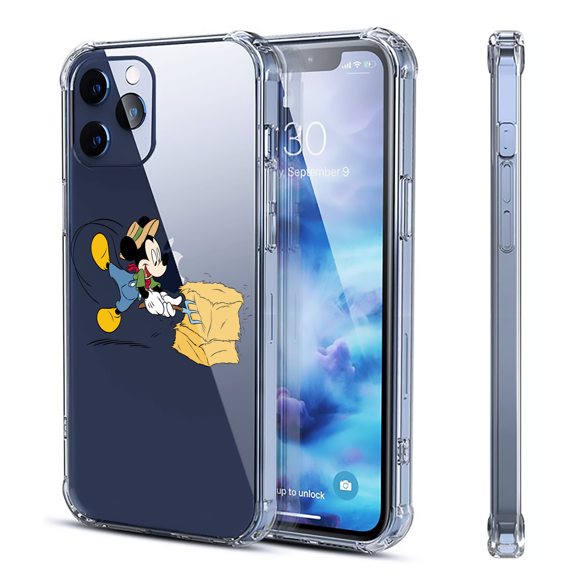 （画像用） ミッキーマウス Mickey Mouse 【iPhone 12シリーズ対応】透明スマホケース（クリアソフトケース）